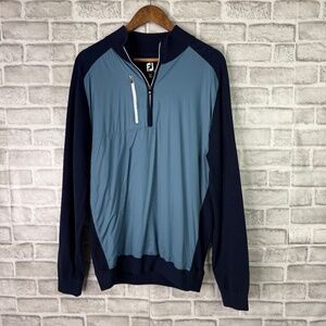 FootJoy Blue and Navy Zip Up Sweater